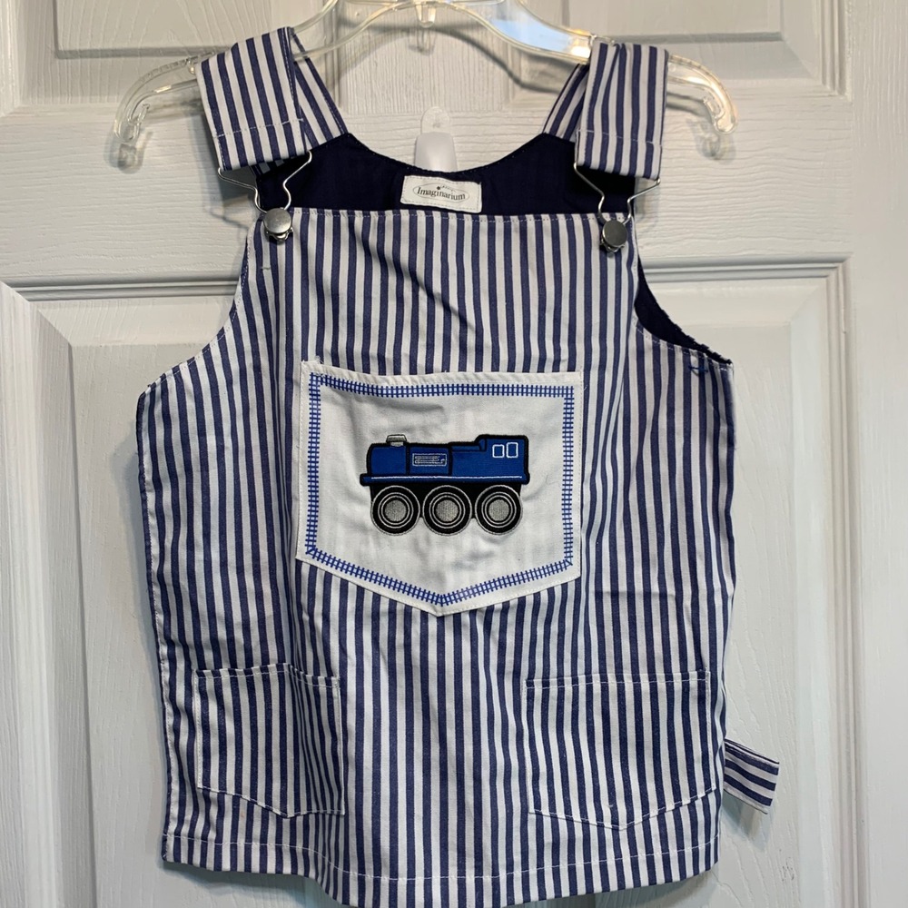 Imaginarium Kids Train Conductor Apron One Size Striped Cotton Costume‎ Pretend